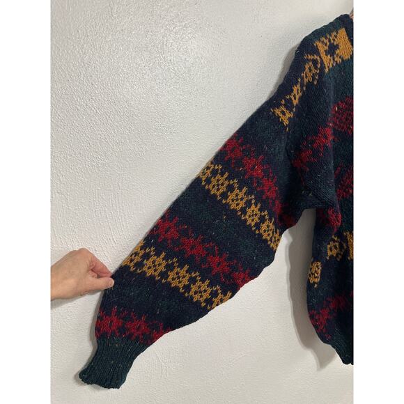 VTG Gaeltarra Ireland Irish Wool Men’s Sweater XXL 44 Geo Print Classic Preppy - Picture 5 of 12
